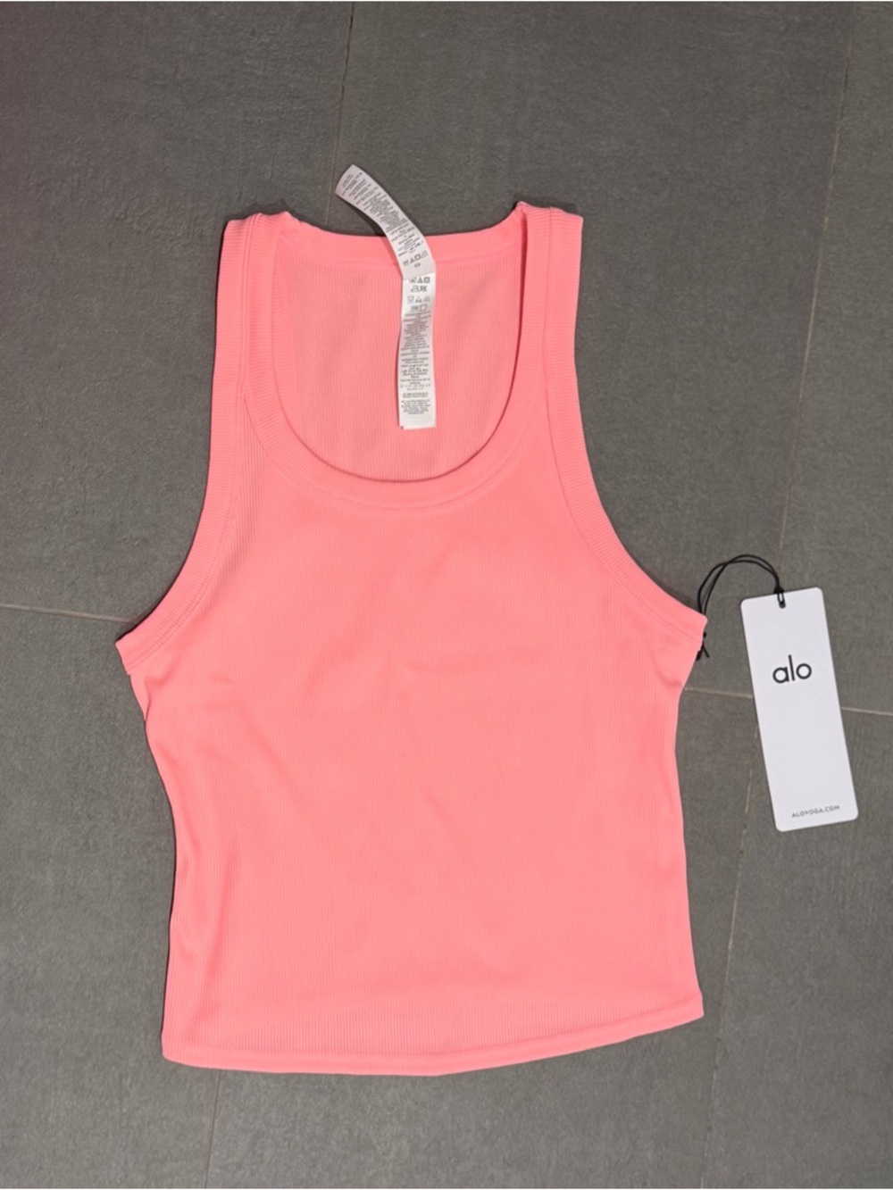 ALO Yoga Bubblegum Godess Ribbed Tank Top NWT